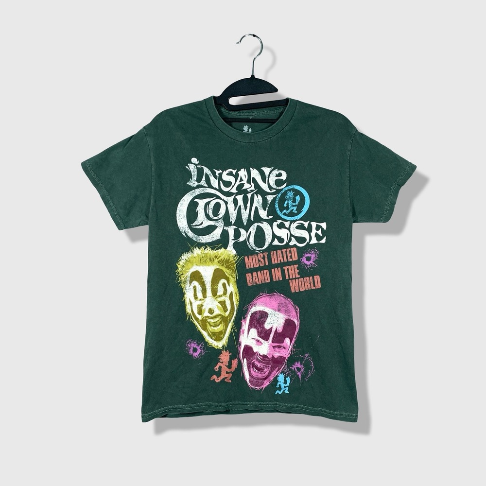 Insane Clown Posse Graphic Tee‎ Womens Small Green Nu Metal Horrorcore Juggalo